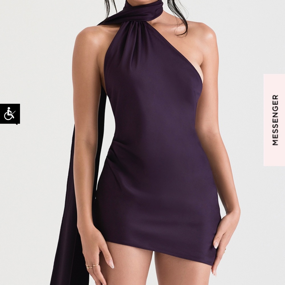HOUSE OF CB -NIGHT SHADE ASYMMETRIC DRESS